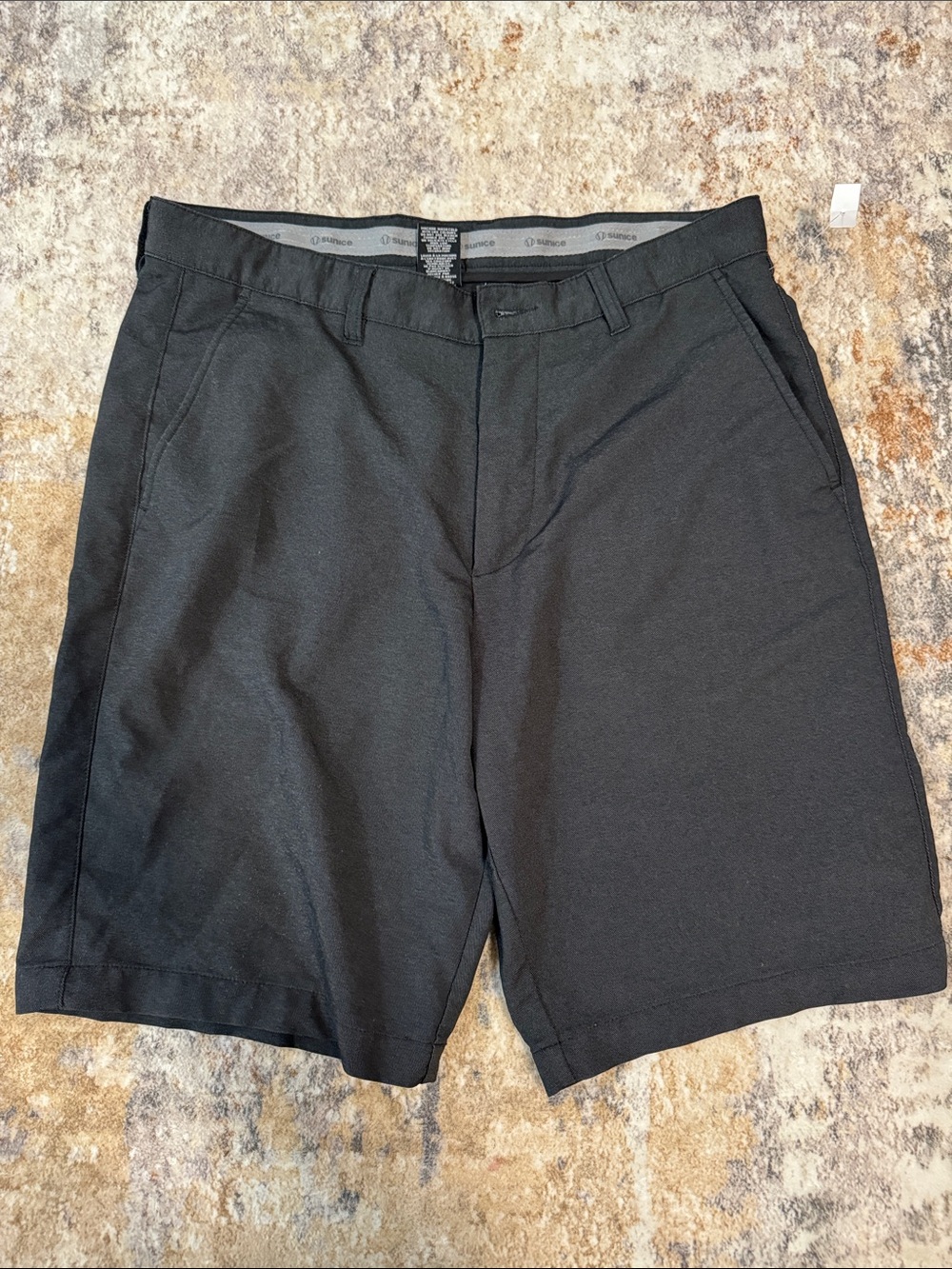 Sunice Black Flat Front Men's Golf Shorts